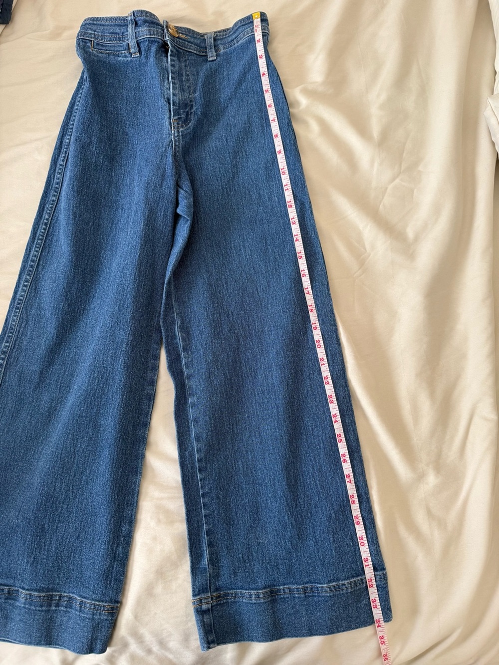 H&M Women’s Wide Straight Leg Crop Jeans 2 Blue Casual Dressy Brunch Date - Picture 15 of 15